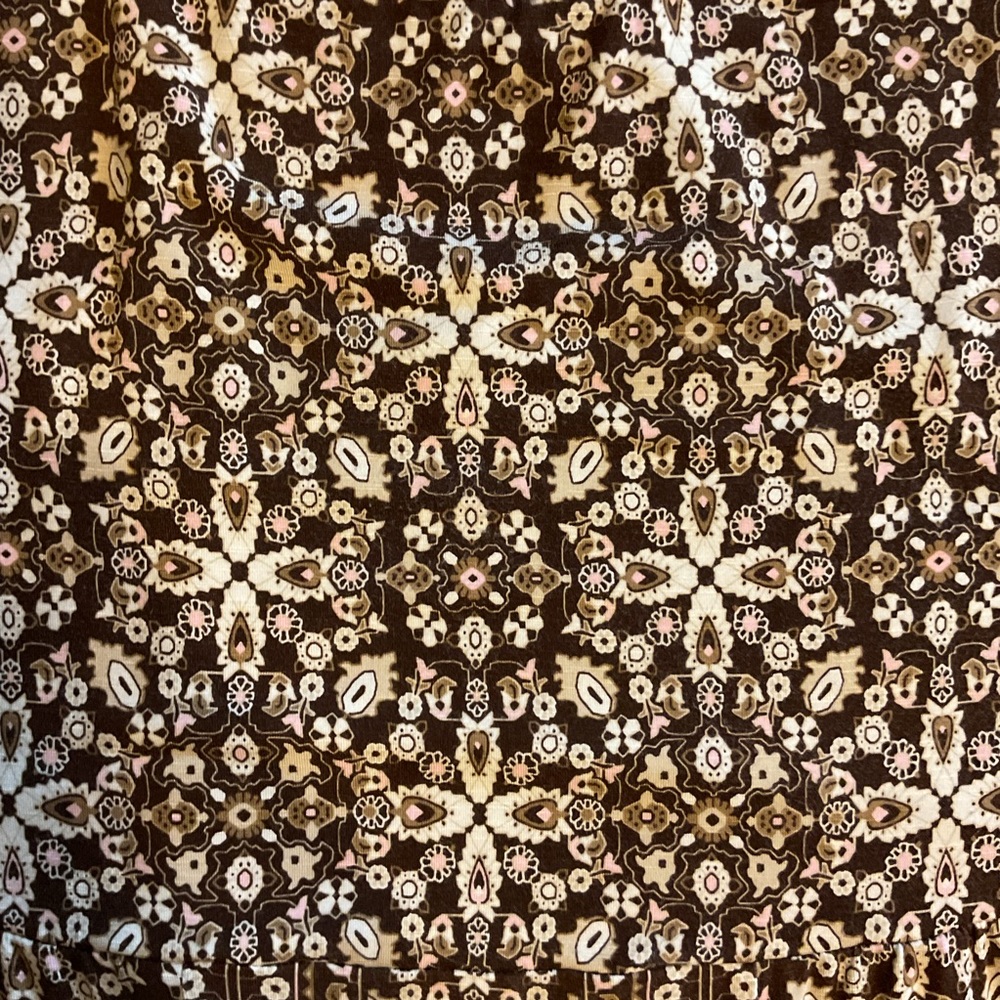J.Jill Kona Cross Back Knit Floral Mandala Print Maxi Dress Brown Pink White XL - Picture 8 of 12